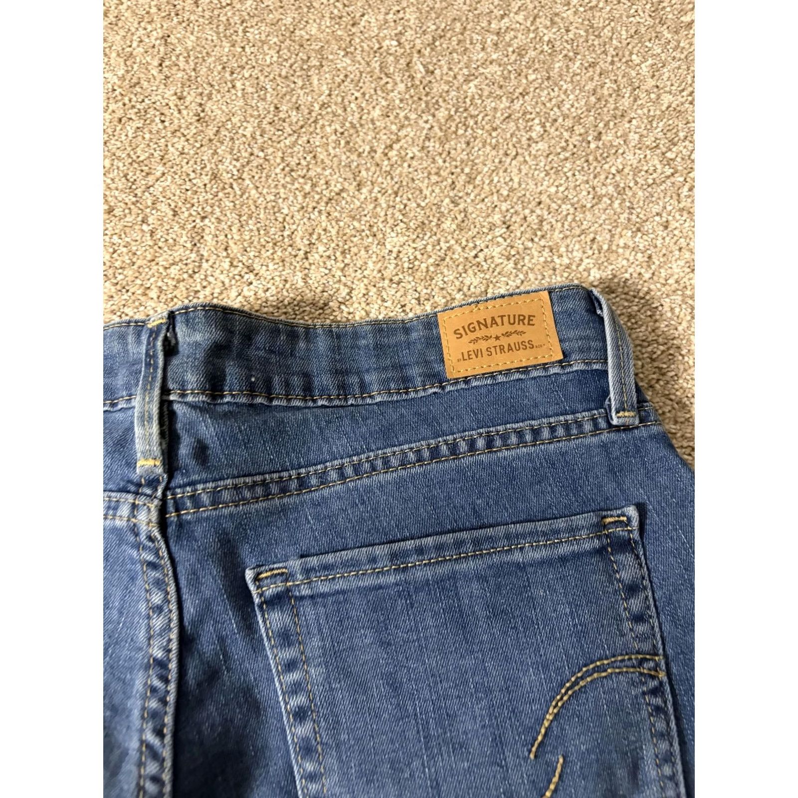 Vintage Signature Levi Strauss Jeans Womens 32 Blue Mid Rise Skinny Denim 32x28 Size 24" / US 00 / IT 34 - 7 Thumbnail