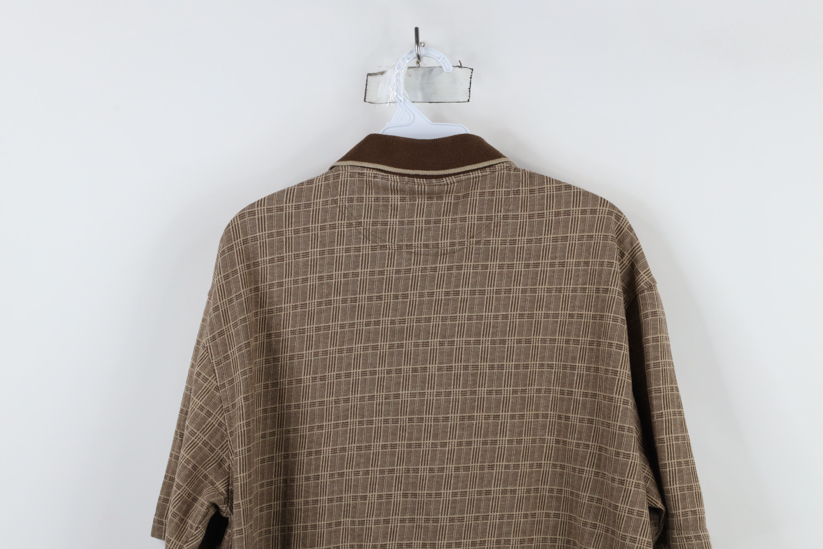 Vintage Vintage 90s Streetwear Checkered Knit Collared Polo Shirt Size US L / EU 52-54 / 3 - 9 Thumbnail