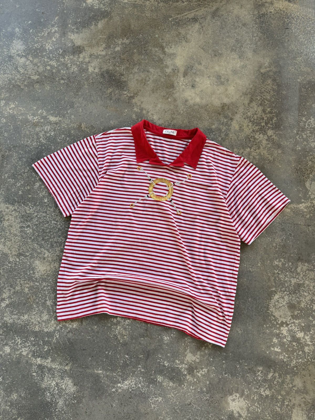 Celine Vintage Celine Paris Striped Polos Size US M / EU 48-50 / 2 - 1 Thumbnail