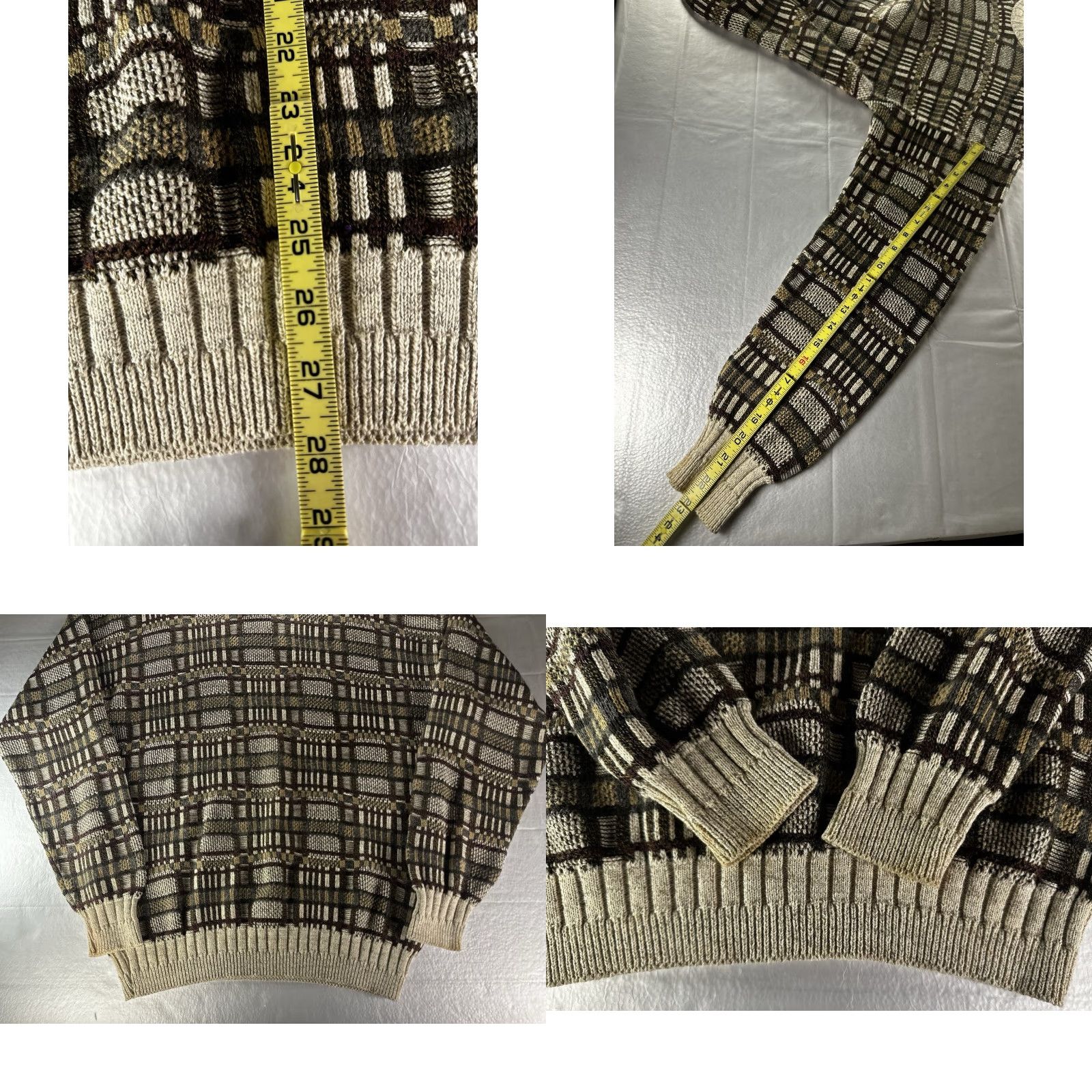 Vintage VTG St. Johns Bay Geometric Ribbed Sweater Mens Large Beige Multi Geometric Ribbed Pullover 90s Vintage Mens L Beige St. Johns Bay Size US L / EU 52-54 / 3 - 8 Thumbnail