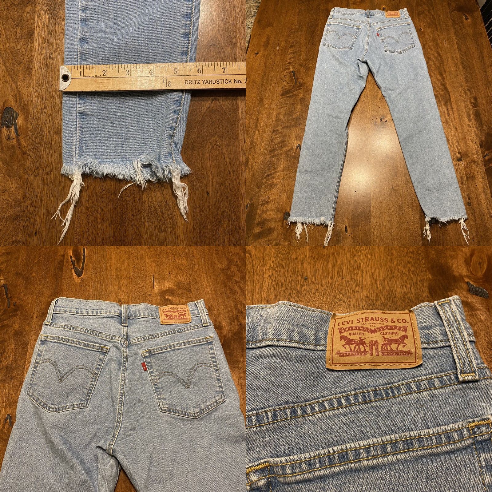 Levi's Levi's Wedgie Skinny Jeans Women's 29 Button Fly Light Blue Denim Distressed 28x26 Men? Women? Size 29" - 8 Thumbnail