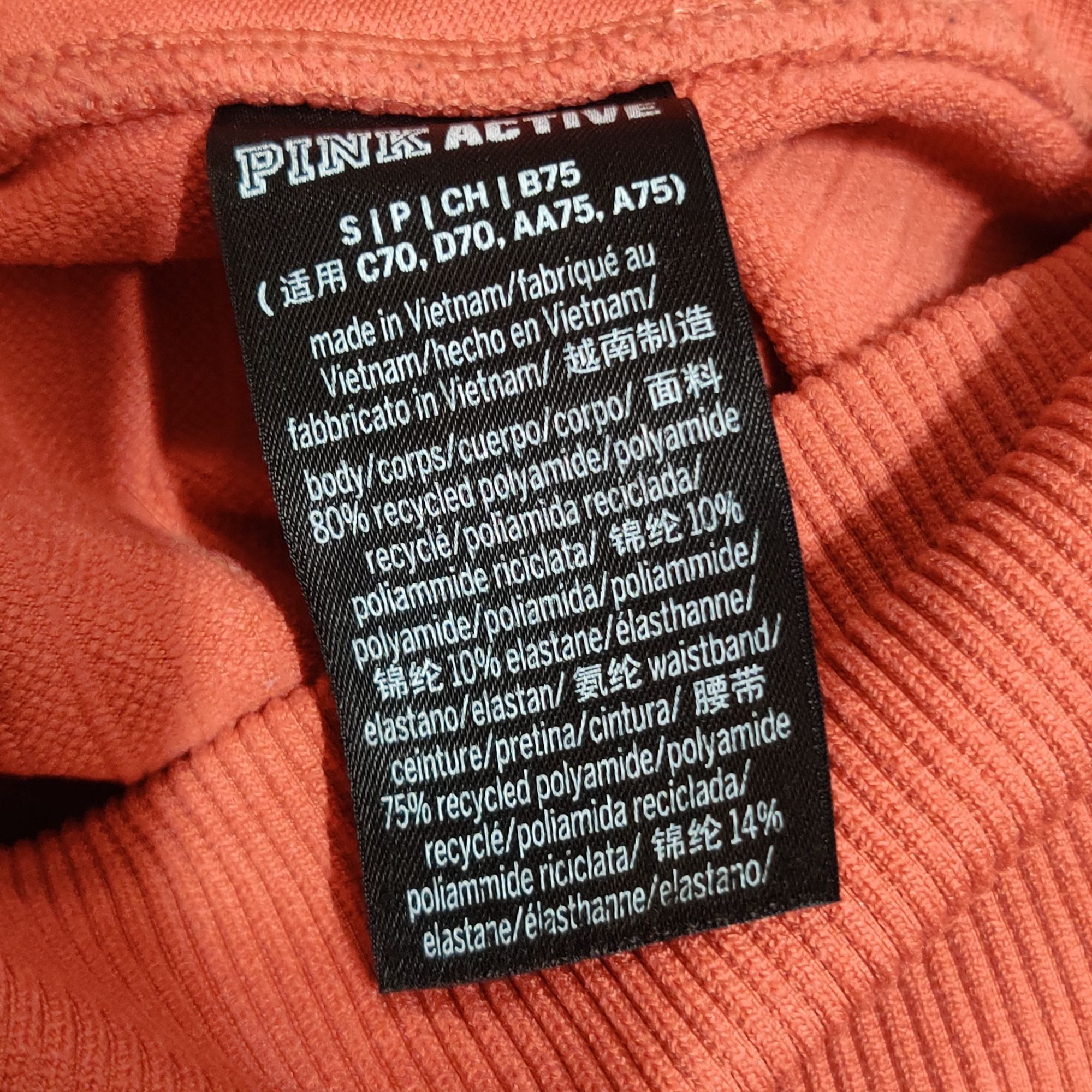 Other PINK Active S Victorias Secret Ribbed Leggings Terracotta At Size 26" / US 2 / IT 38 - 6 Thumbnail