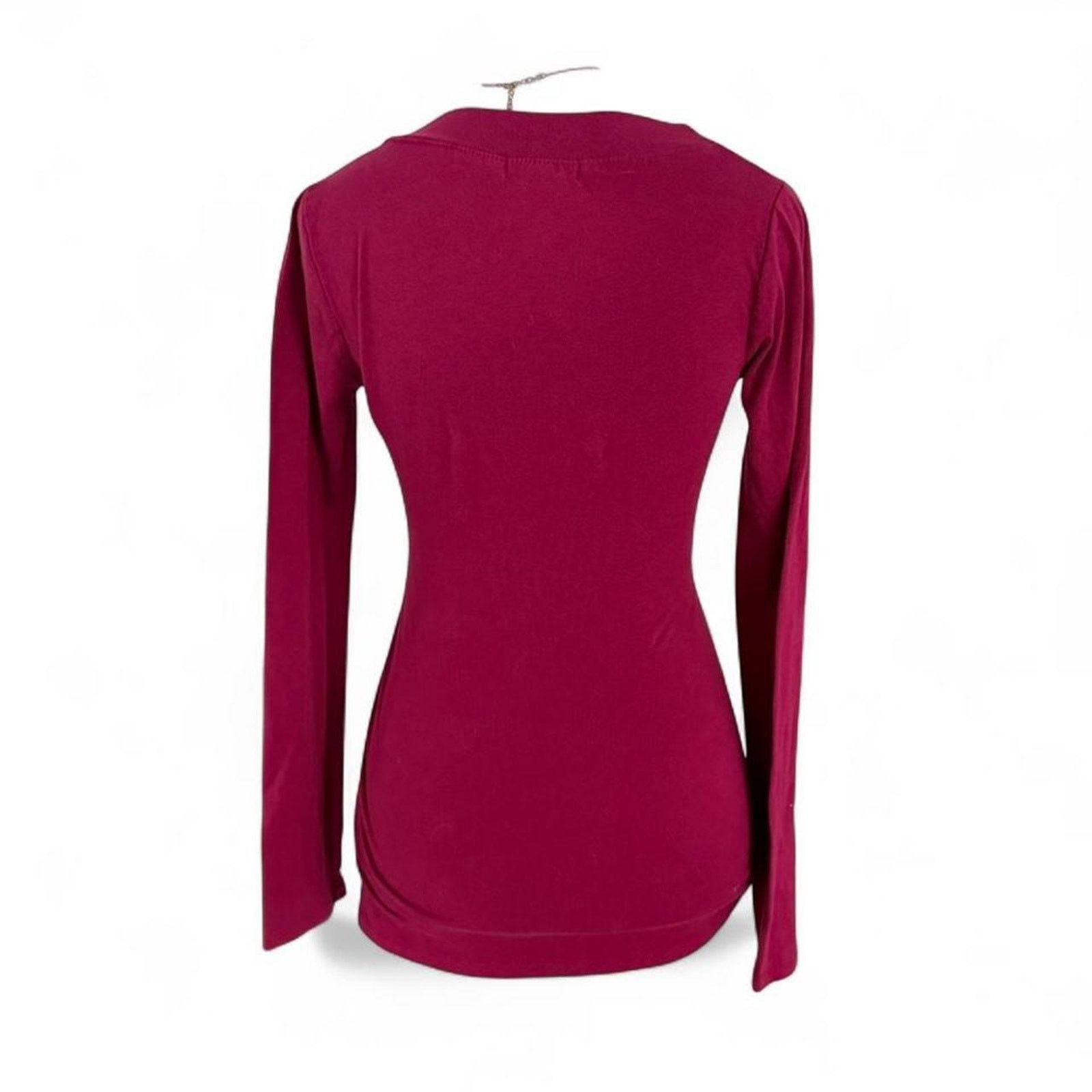 Other Wet Seal burgundy long sleeve v neck top Size M Size M / US 6-8 / IT 42-44 - 2 Thumbnail