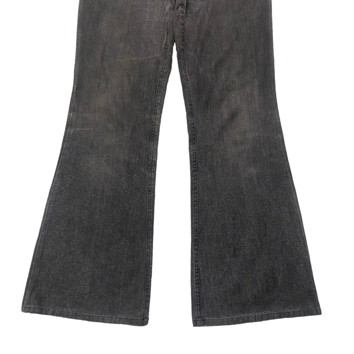 Japanese Brand DOMON HOMME Rainbow Super Flare Denim Jeans Faded Black Size US 31 - 7 Thumbnail