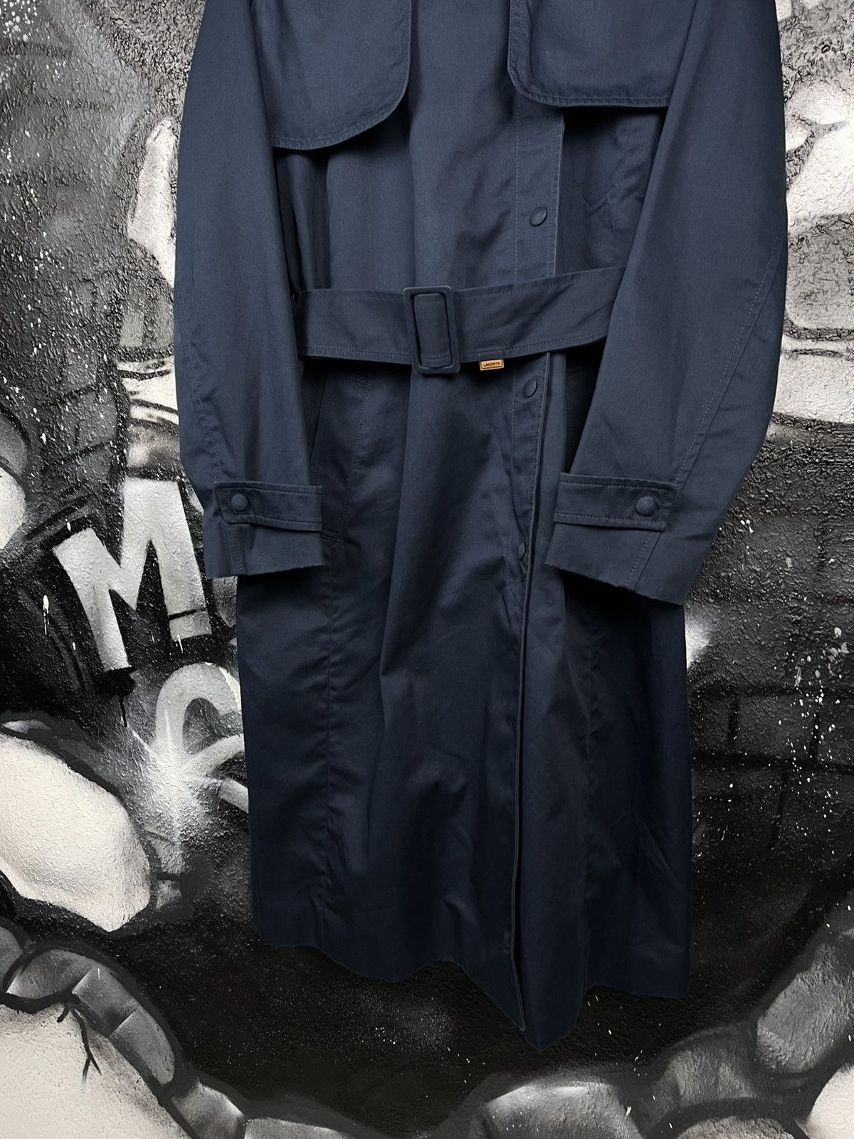 Lacoste Vintage Lacoste Dark Blue Casual Luxury Trench Coat Women’s Size L / US 10 / IT 46 - 5 Thumbnail