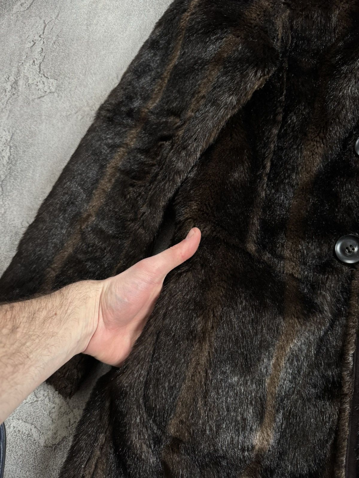Armani Armani Jeans EU44/US8 brown Faux Fur coat hooded jacket 90s Size M / US 6-8 / IT 42-44 - 10 Thumbnail