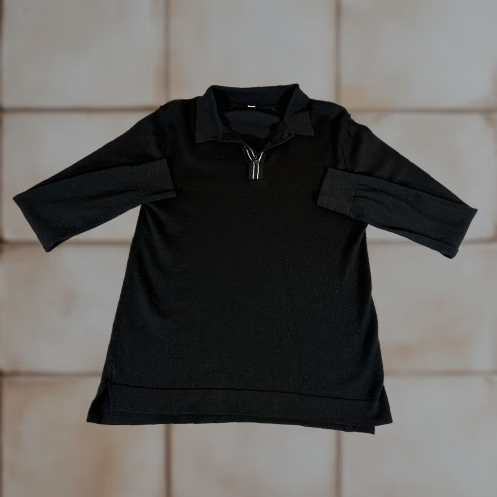 Lululemon Lululemon Sweater Womens Small Black 1/4 Zip Tunic Knit 3/4 Sleeve Top Stretch Size S / US 4 / IT 40 - 1 Thumbnail