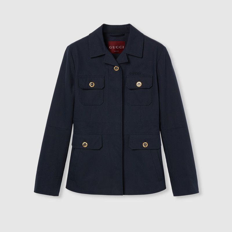 Gucci o1loc1c0226 823870 Cotton Canvas Jacket With Embroidery Size M / US 6-8 / IT 42-44 - 1 Thumbnail