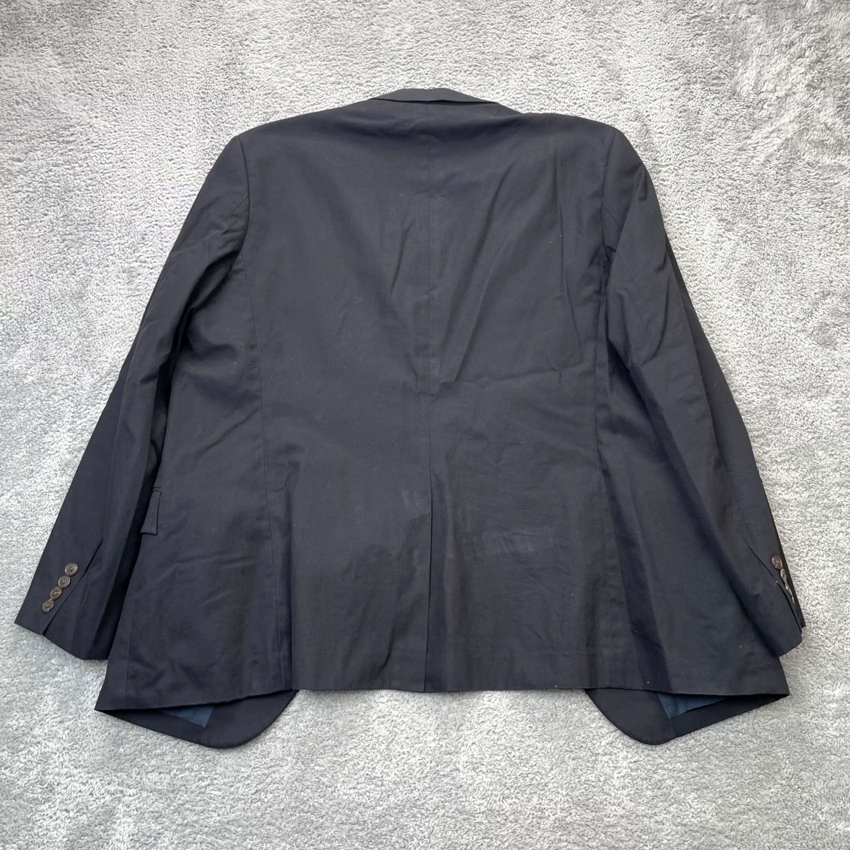 J.Crew J.CREW Blazer Jacket Mens 46R Blue Notch Lapel Cotton Single-Breasted Two-Button 4-Button Sleeve Classical Business Casual Winter Fall Spring Size 46R - 2 Thumbnail