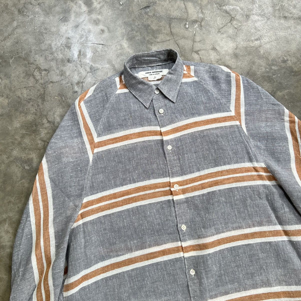 Junya Watanabe AD 2015 Junya Watanabe Linen Stripe Long Sleeve Shirt Size US S / EU 44-46 / 1 - 2 Thumbnail