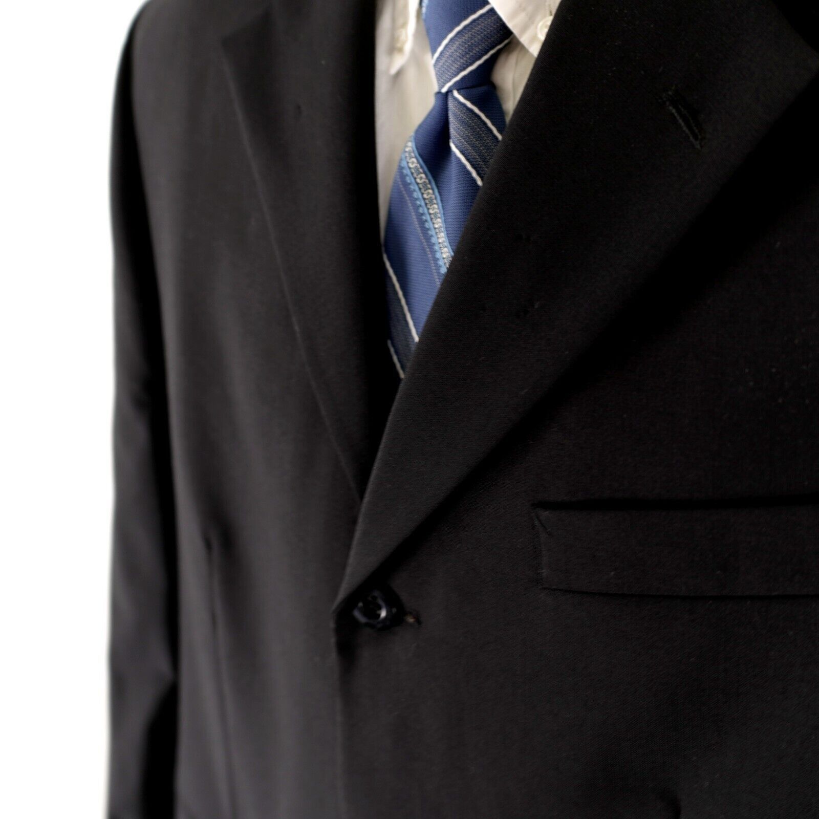 Other DAMAGED Cezani Wool Black 3 Button Blazer 42R Tiny Holes On Size 42R - 4 Thumbnail