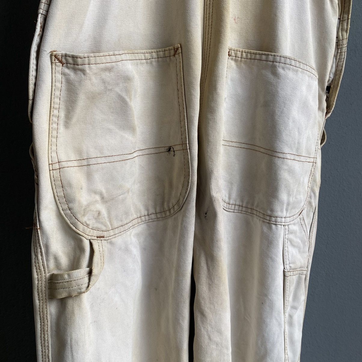 Dickies Vintage Dickies Workwear Overalls - Distressed Cream Size US 32 / EU 48 - 10 Thumbnail