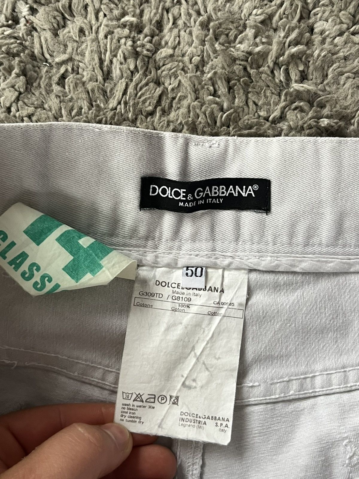 Dolce & Gabbana Vintage Pants Dolce&Gabbana White Avant Gard Luxury Size US 35 - 9 Thumbnail