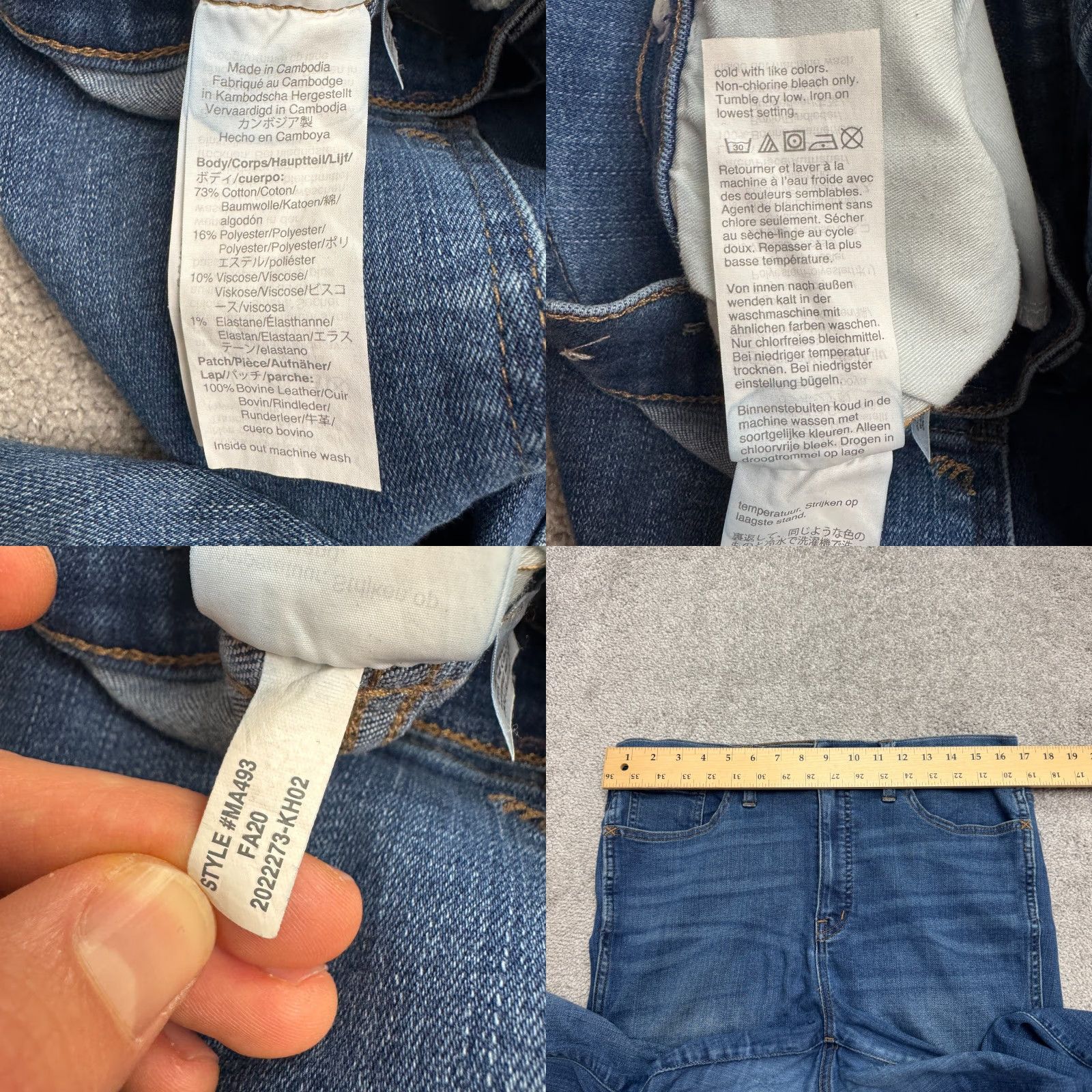 Madewell Madewell Jeans Womens Skinny Denim 31 High Rise Dark Wash Stretch City Grunge Outdoor Streetwear Preppy Mens Womens Boys Girls Size 24" / US 00 / IT 34 - 9 Thumbnail