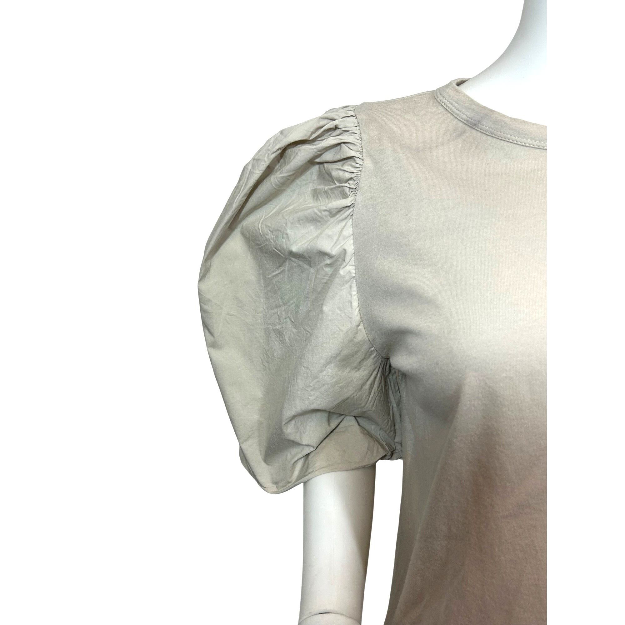 H&M H&M Women Top M Beige Round Neck Short Voluminous Balloon Sl Size M / US 6-8 / IT 42-44 - 8 Thumbnail