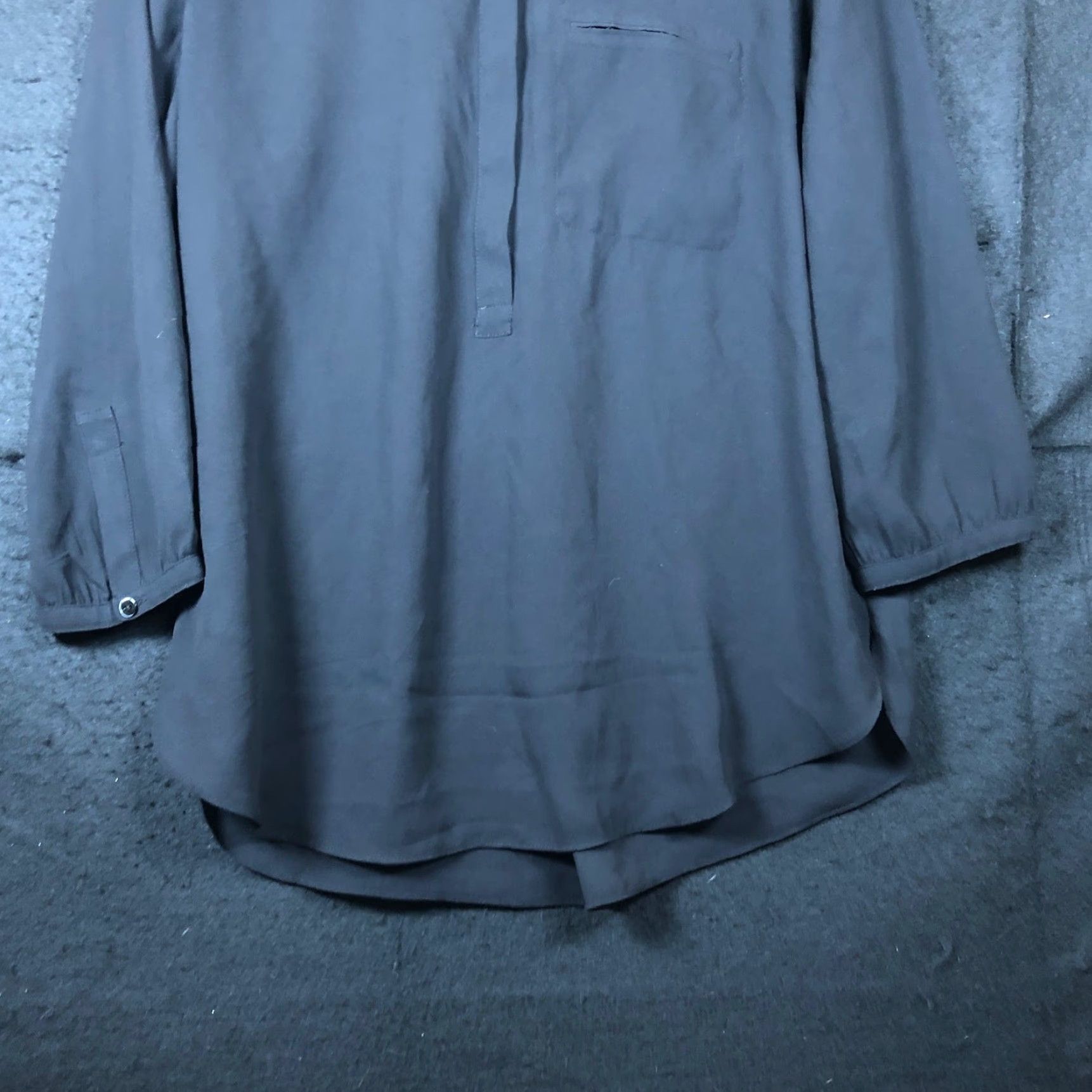 NYDJ NYDJ Womens Blouse Black 1/4 Button Long Sleeve Relaxed Tunic Sheer Small Size S / US 4 / IT 40 - 3 Thumbnail