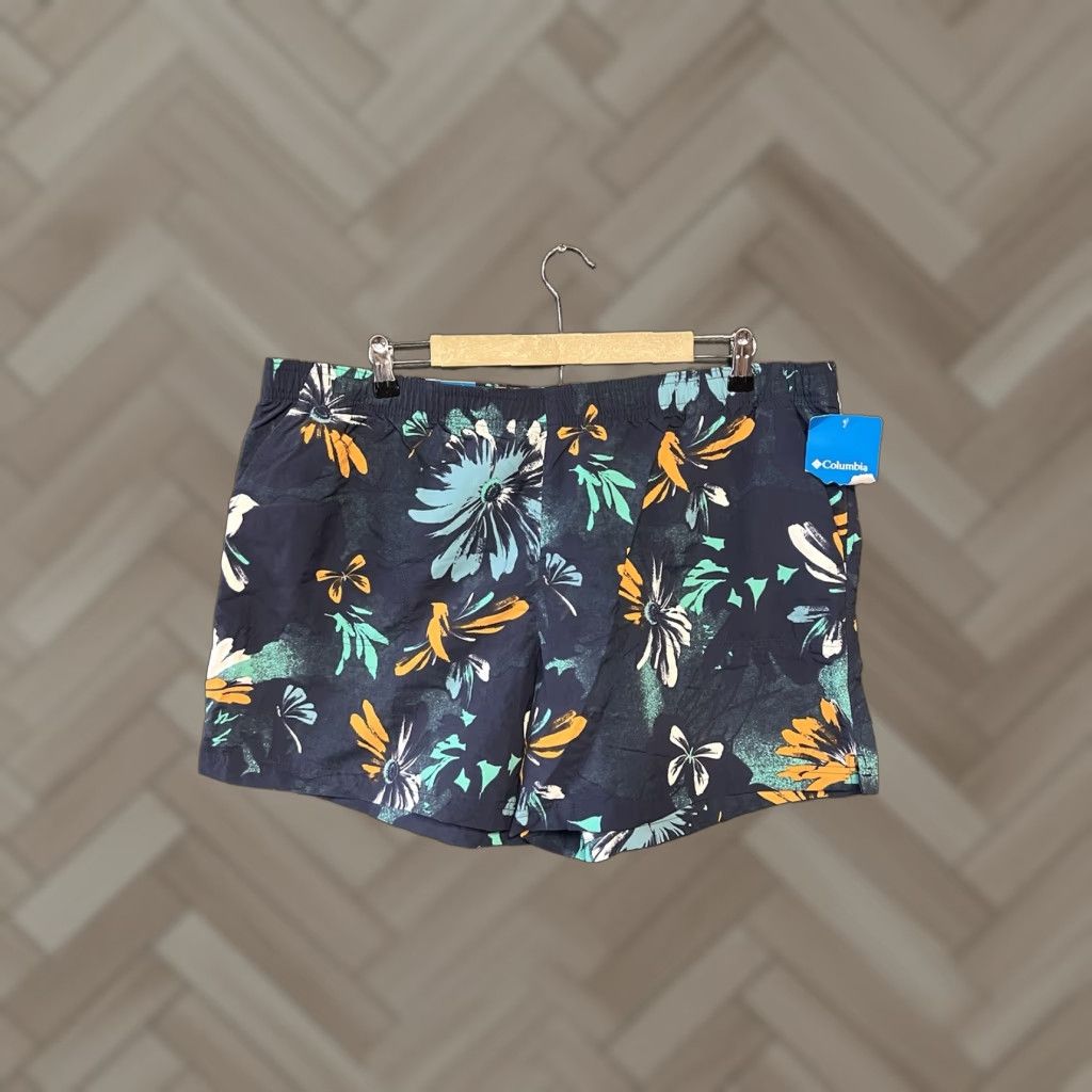 Vintage Columbia Men Blue Floral Pattern Swim Trunks 2XL NWT Regular Swim Bottom Trunks Girls? Wait Size US 39 - 1 Thumbnail