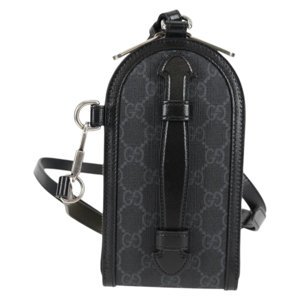 Gucci GUCCI GG Supreme Shoulder Bag Pvc Black Silver Size ONE SIZE - 3 Thumbnail