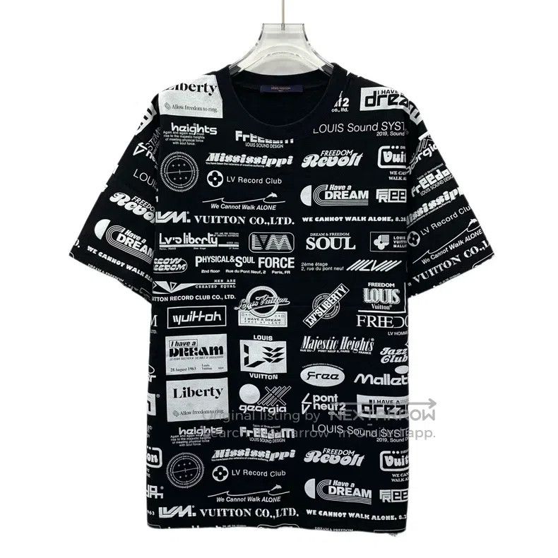 Louis Vuitton Louis Vuitton Black letter logo printed cotton crewneck T- Size US L / EU 52-54 / 3 - 1 Thumbnail