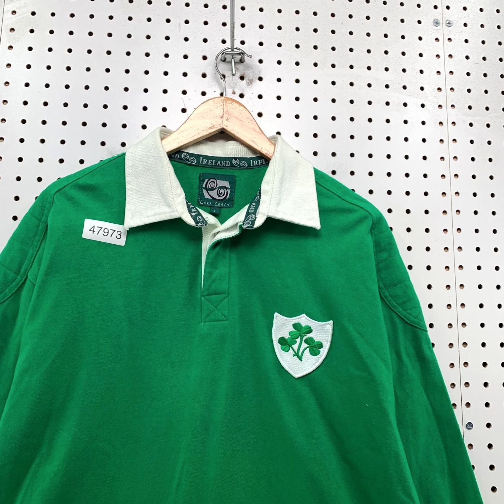 Vintage Ireland Rugby Polo Shirt Mens L Green Embroidered Cara Craft Thick Cotton Size US L / EU 52-54 / 3 - 7 Thumbnail