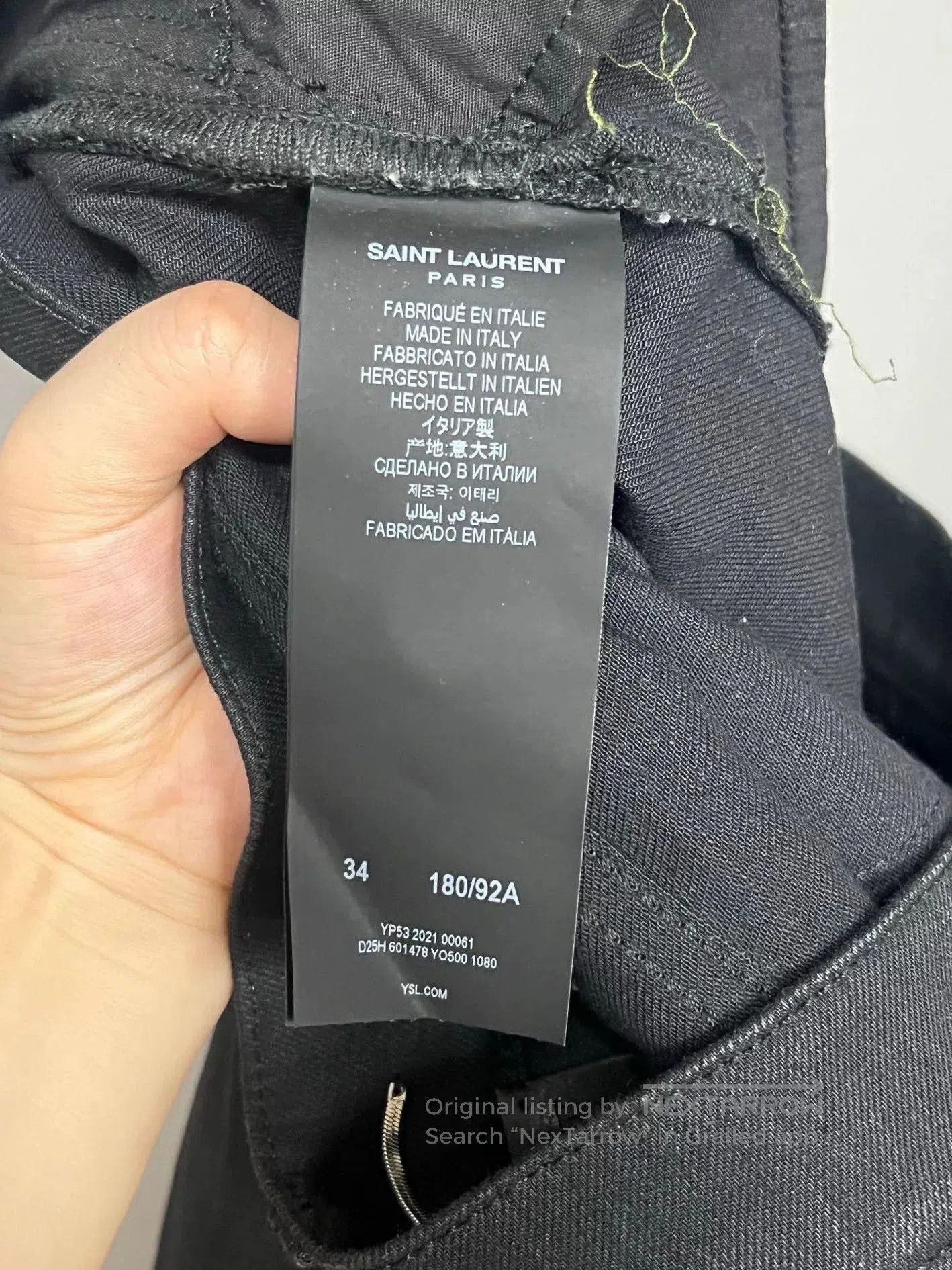 Saint Laurent Paris SLP Black Jeans. Size US 34 / EU 50 - 5 Thumbnail