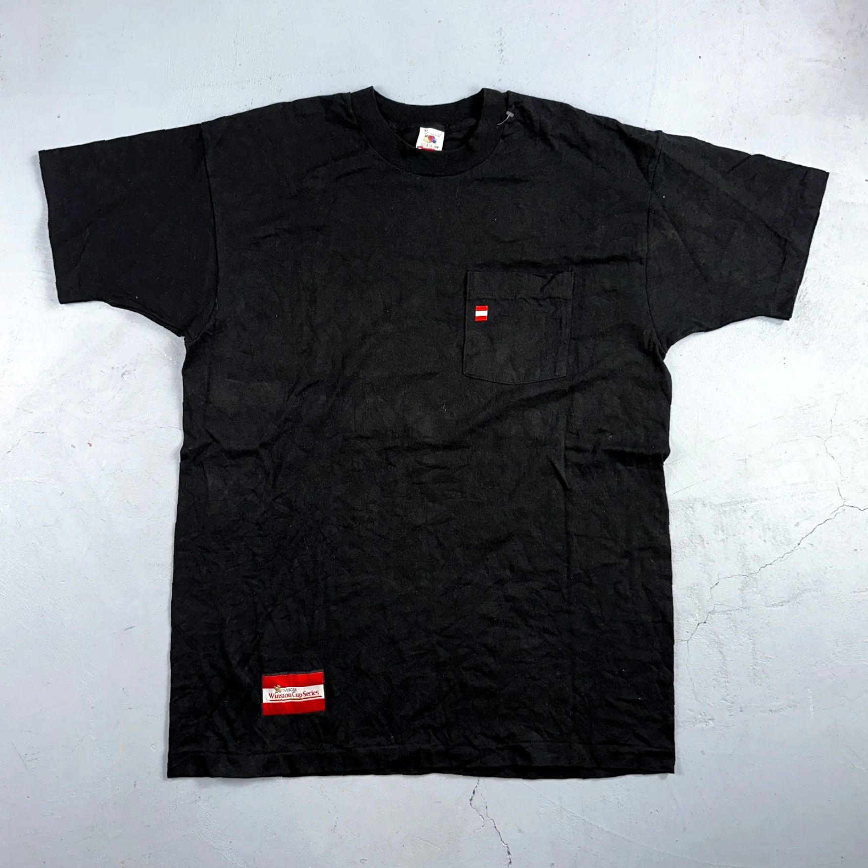 Fruit Of The Loom VINTAGE Nascar Racing FOTL 90s VTG T Shirt Winston Cup Fast Cars MPH Text XL Quote Black Mens Fruit of the Loom Shirt Size US XL / EU 56 / 4 - 5 Thumbnail