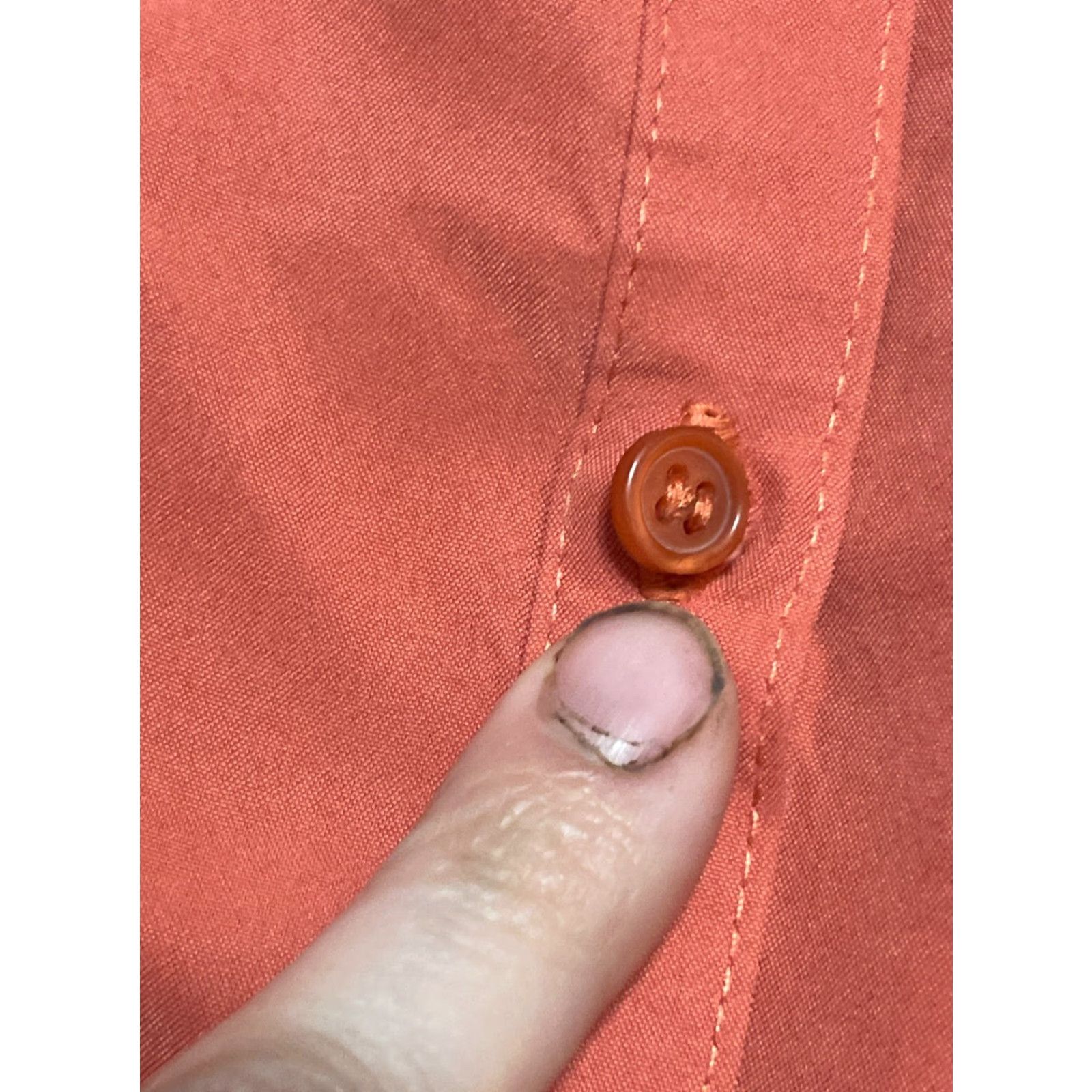 Croft & Barrow Croft & Barrow Shirt Women XL Orange Short Sleeve Button-Up Collared Solid Casual Womens Size XL / US 12-14 / IT 48-50 - 5 Thumbnail