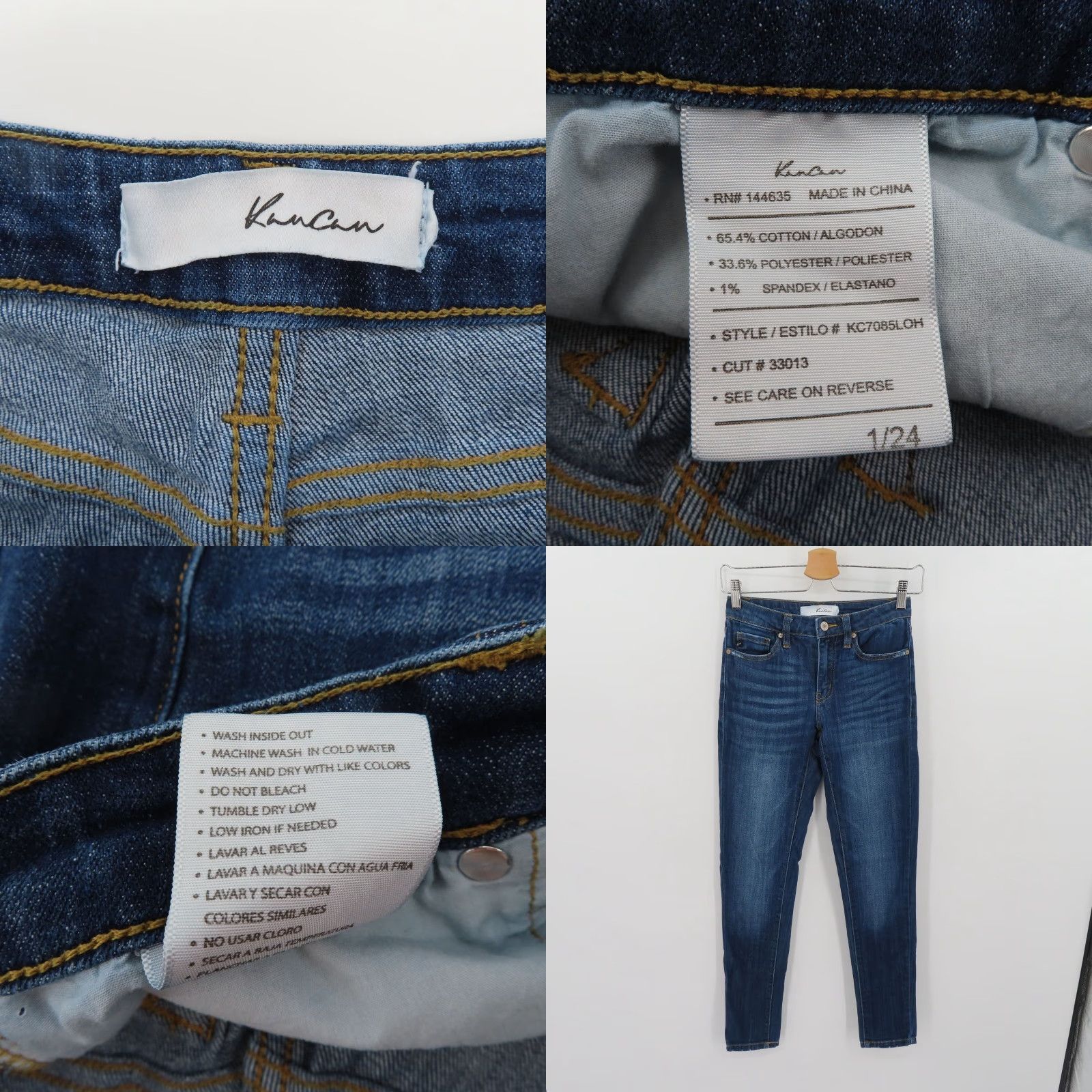 Vintage **Womens Skinny Distressed Blue Denim Jeans 33013** User: **Womens Skinny Distressed Blue Denim Jeans Style 33013** Size 42" / US 20 - 8 Thumbnail