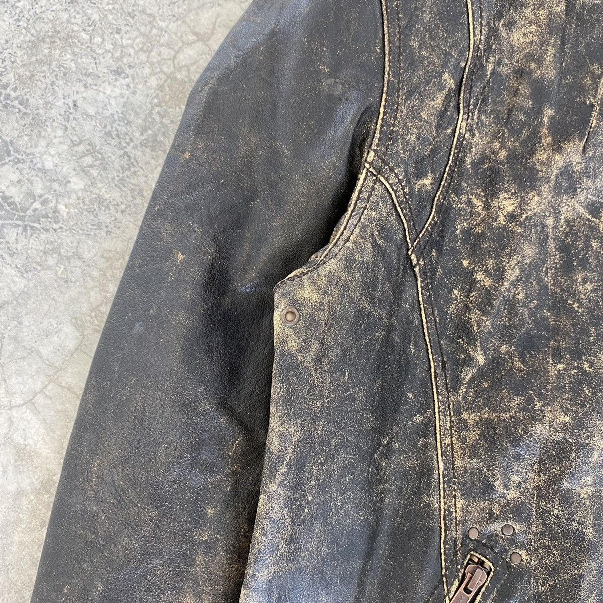 Leather Vintage Mass & Only Faded Patina Buffalo Leather Moto Jacket Size US M / EU 48-50 / 2 - 12 Thumbnail