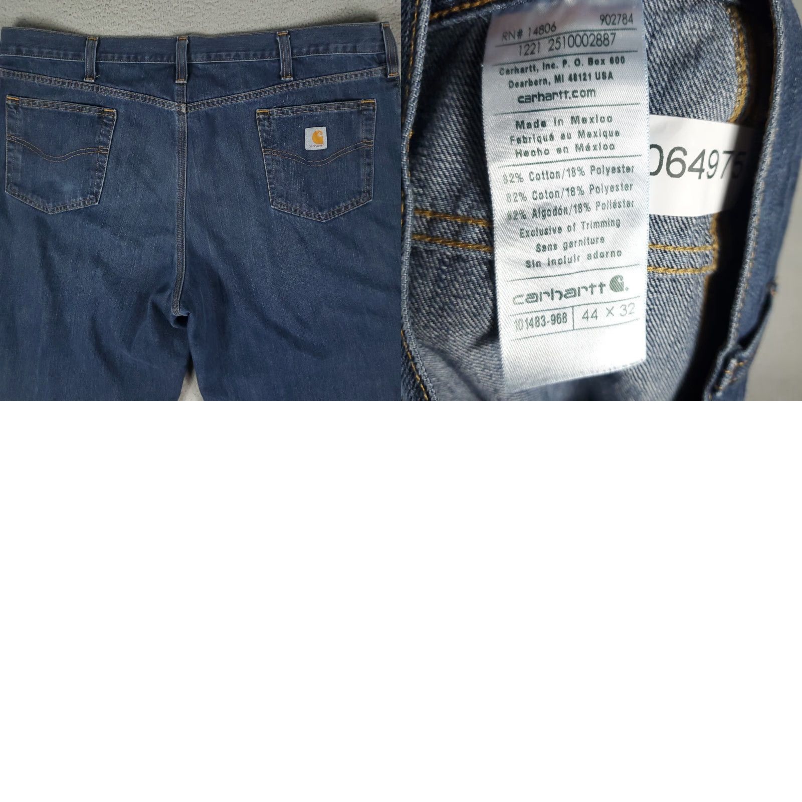 Carhartt Carhartt Jeans Mens 44x32 Blue 5-Pocket Denim Pants Baggy Relaxed Leg Straight Size US 44 / EU 60 - 8 Thumbnail