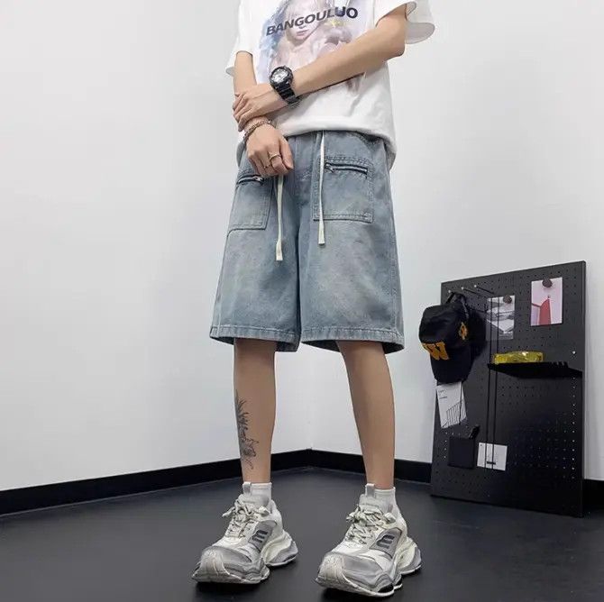 Japanese Brand Loose straight zippered pocket denim shorts Size US 30 / EU 46 - 2 Thumbnail