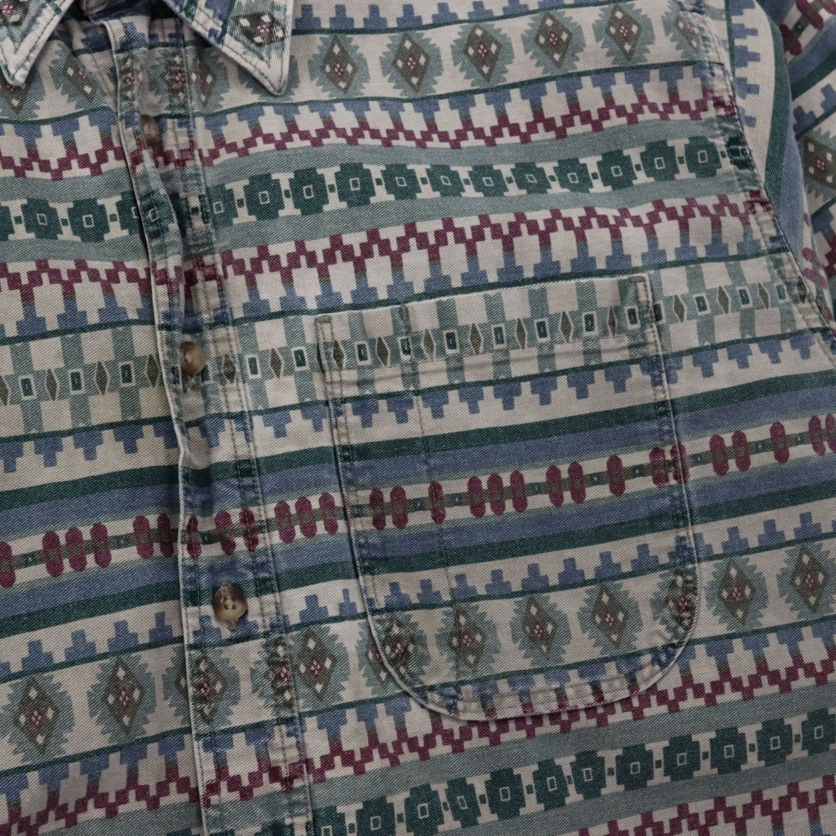 Vintage VINTAGE Woolrich Jacket Mens XL Grey Rugged Outdoor Tribal Plaid Cotton Wool Size US XL / EU 56 / 4 - 7 Thumbnail