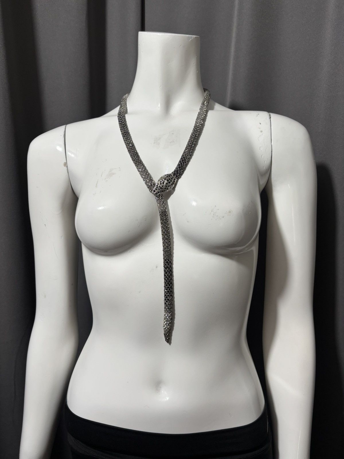 Valentino Valentino Snake Swarovski Crystal Silver Necklace Belt Size ONE SIZE - 1 Thumbnail