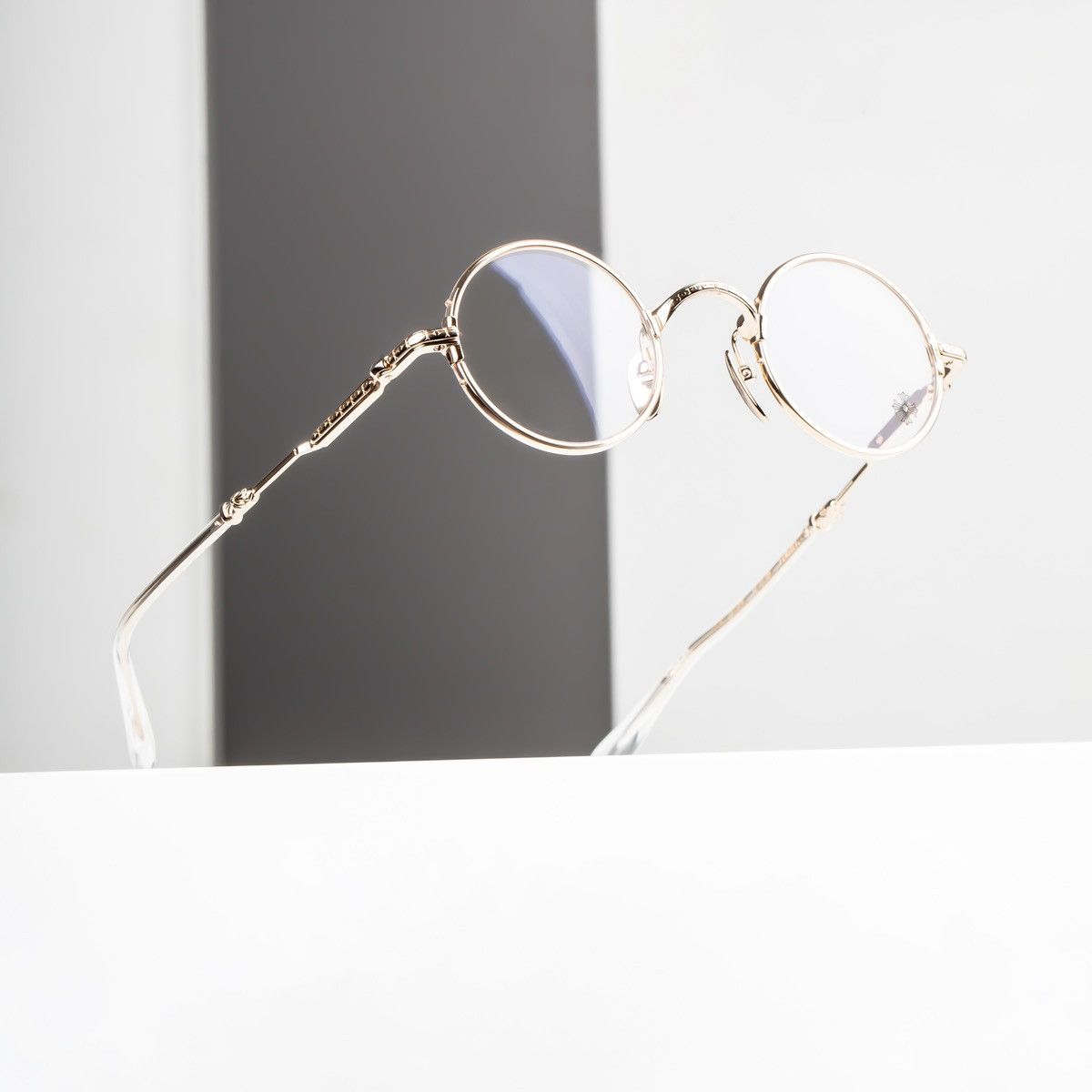 Chrome Hearts CHROME HEARTS EDITH F. CRYSTAL/GOLD PLATED GLASSES Size ONE SIZE - 1 Thumbnail