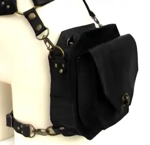 Designer × Japanese Brand × Vintage Punk Motorcycle Knight Drop Leg Chevalier Leather Bag Rare Size ONE SIZE - 3 Thumbnail