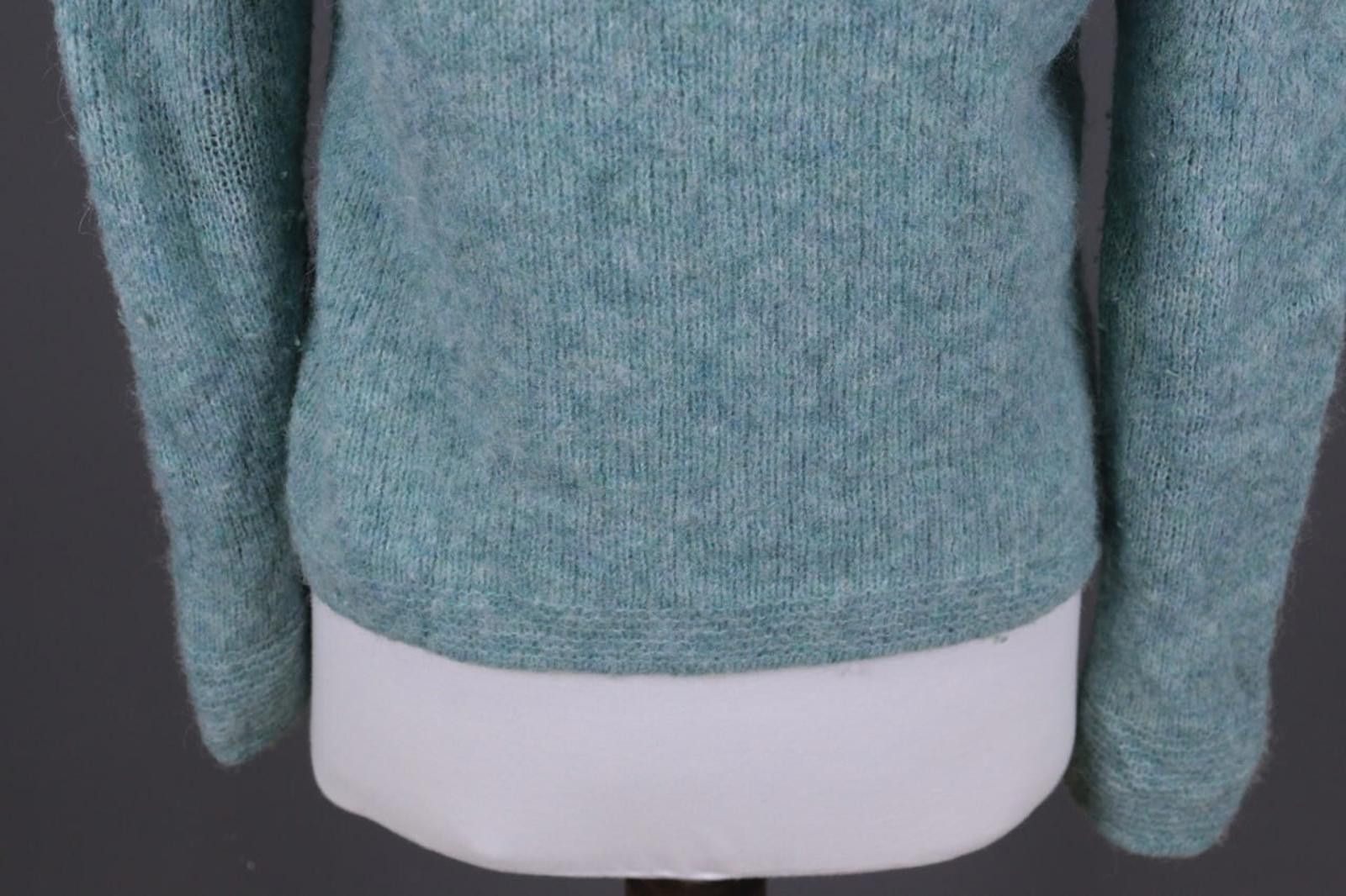 Designer Aventures des Toiles Green Wool Alpaca Knit Jacket Size 40 Size M / US 6-8 / IT 42-44 - 10 Thumbnail