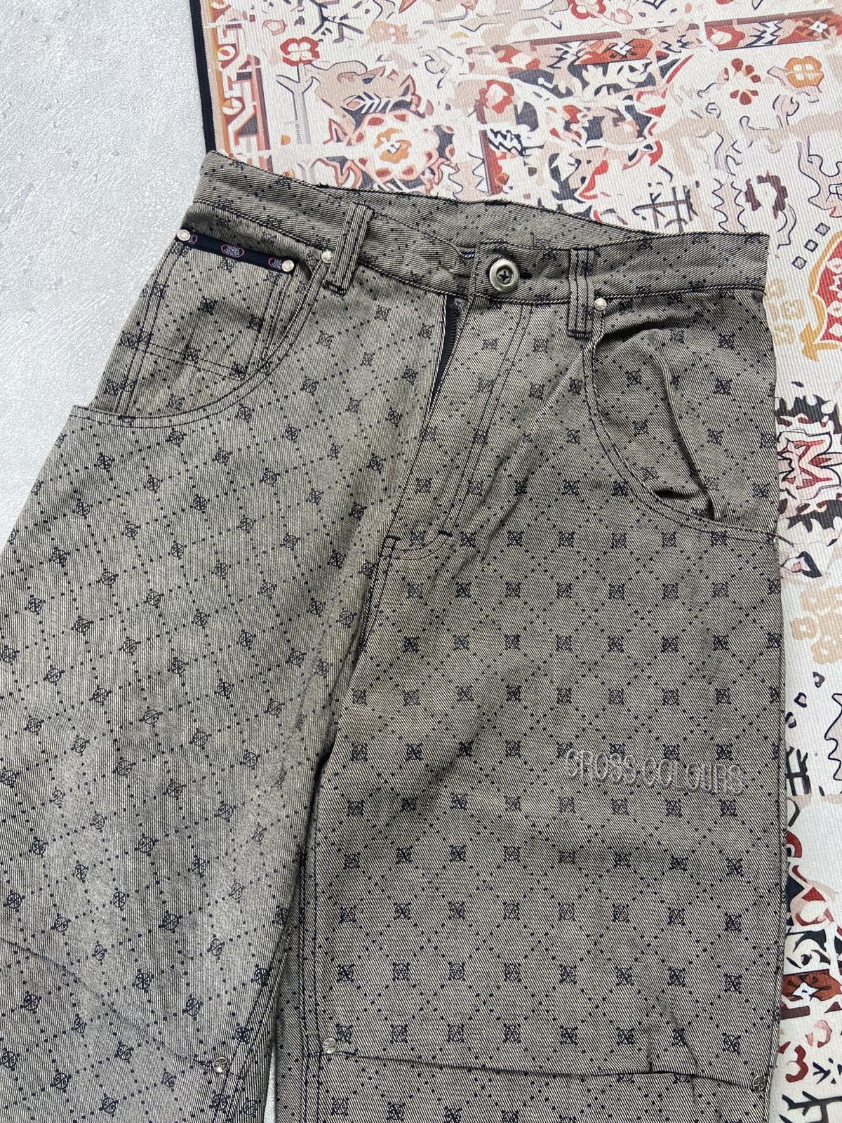Cross Colours Vintage Cross Colour Monogram Pants Hip Hop Size US 30 / EU 46 - 3 Thumbnail