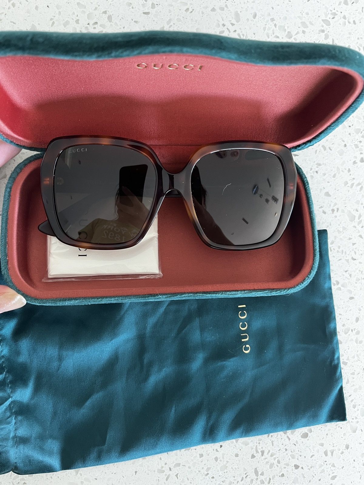 Gucci Sunglasses GG0096SA 002 55 Havana Tortoise/Brown