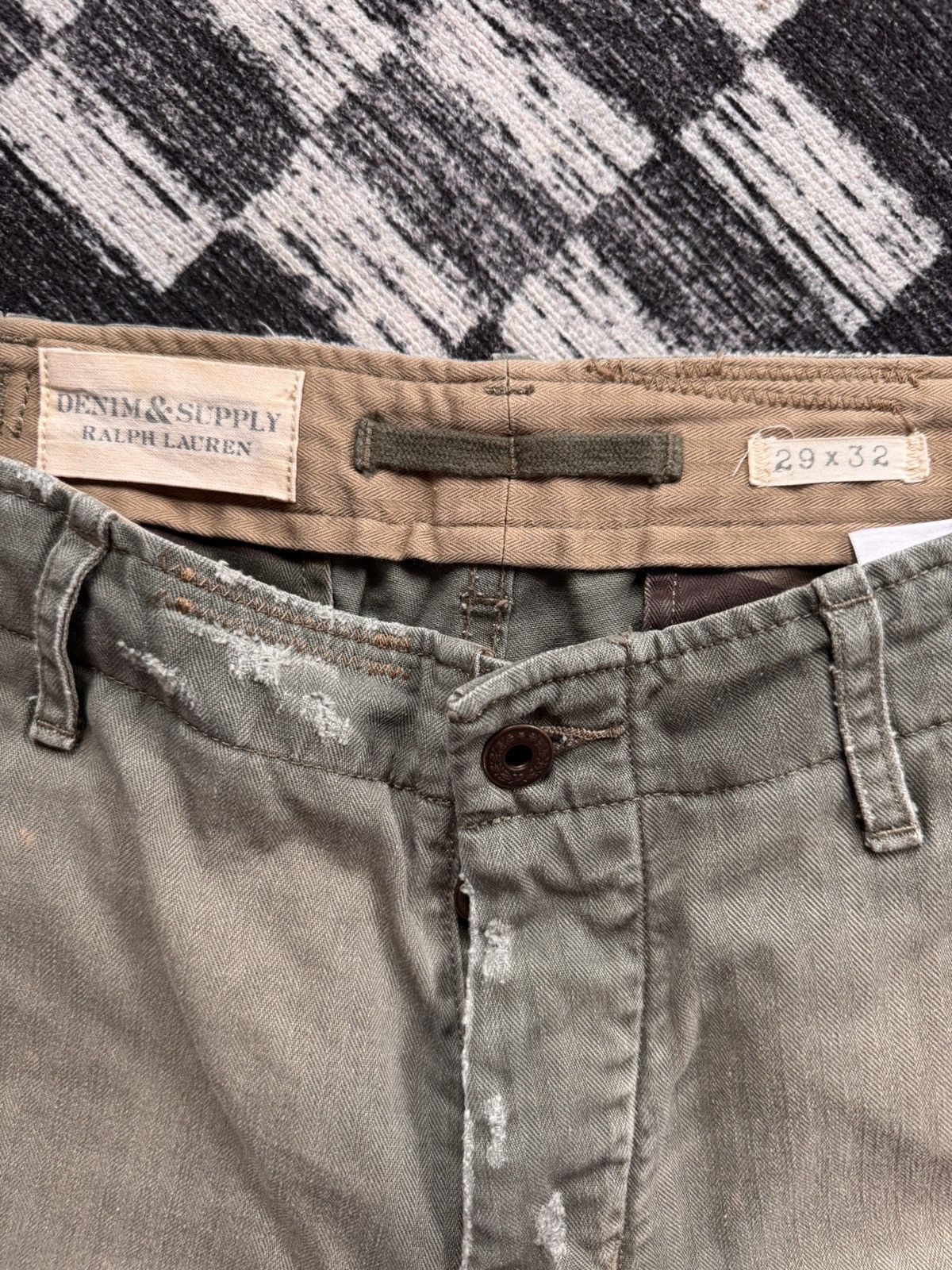 Denim & Supply Ralph Lauren Denim & Supply Ralph Lauren Distressed Patch Cargo Pants Size US 29 - 3 Thumbnail