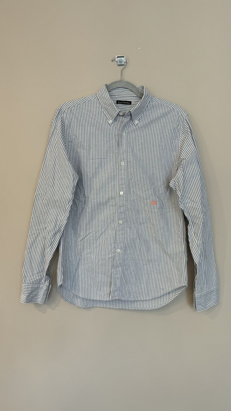 Acne Studios Acne Studios blue stripped shirt Ohio Face AW17 button up Size US S / EU 44-46 / 1 - 1 Thumbnail