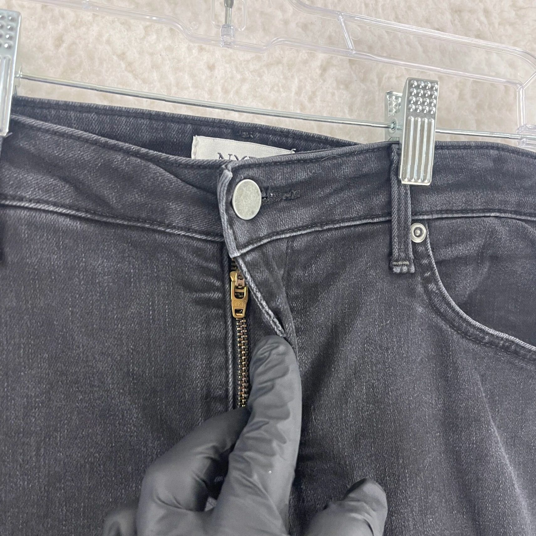 NYDJ NYDJ Jeans Womens Size 12 Black Denim Straight Leg Mid-Rise 5-Pocket Casual Regular 29in Inseam City USA Size 34" / US 12 / IT 48 - 5 Thumbnail