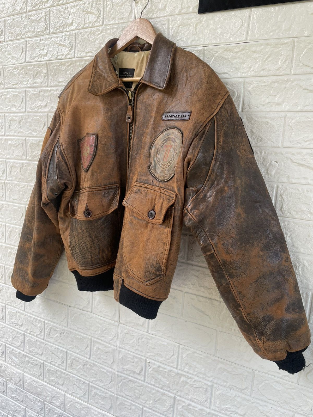 Japanese Brand × Vintage Aviation LTD A-2 Brown Flight Leather Jacket Size US XS / EU 42 / 0 - 4 Thumbnail