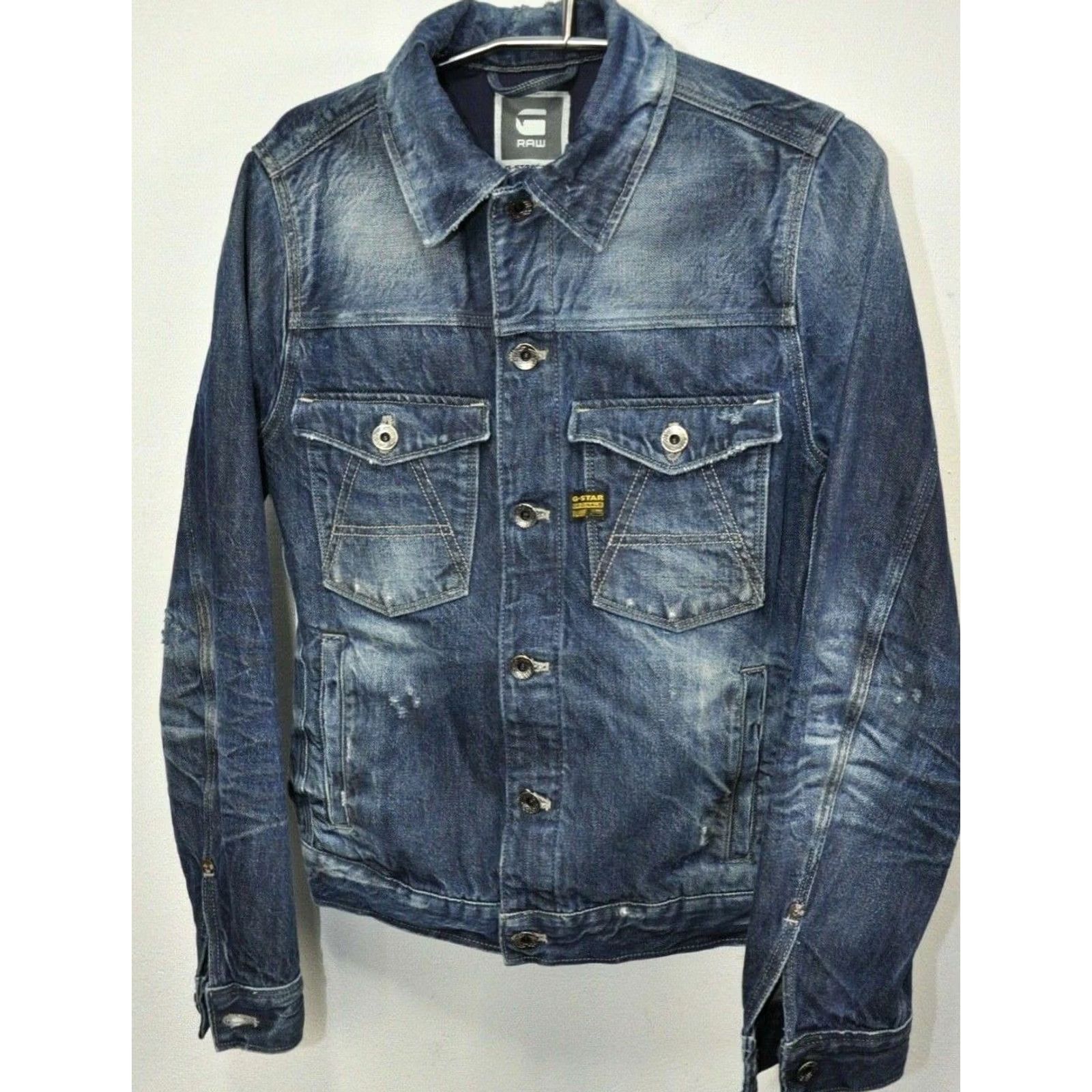 G-Star G-Star Raw A Crotch Slim Jacket Men S Denim Blue Size S Vintage No Size US S / EU 44-46 / 1 - 2 Thumbnail