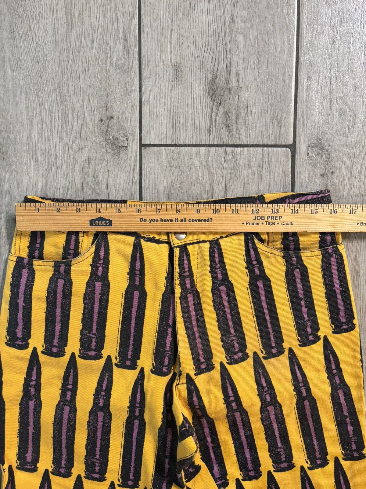 Stephen Sprouse Vintage FW88 Stephen Sprouse Bullet Print Denim Jeans Yellow Size US 34 / EU 50 - 9 Thumbnail