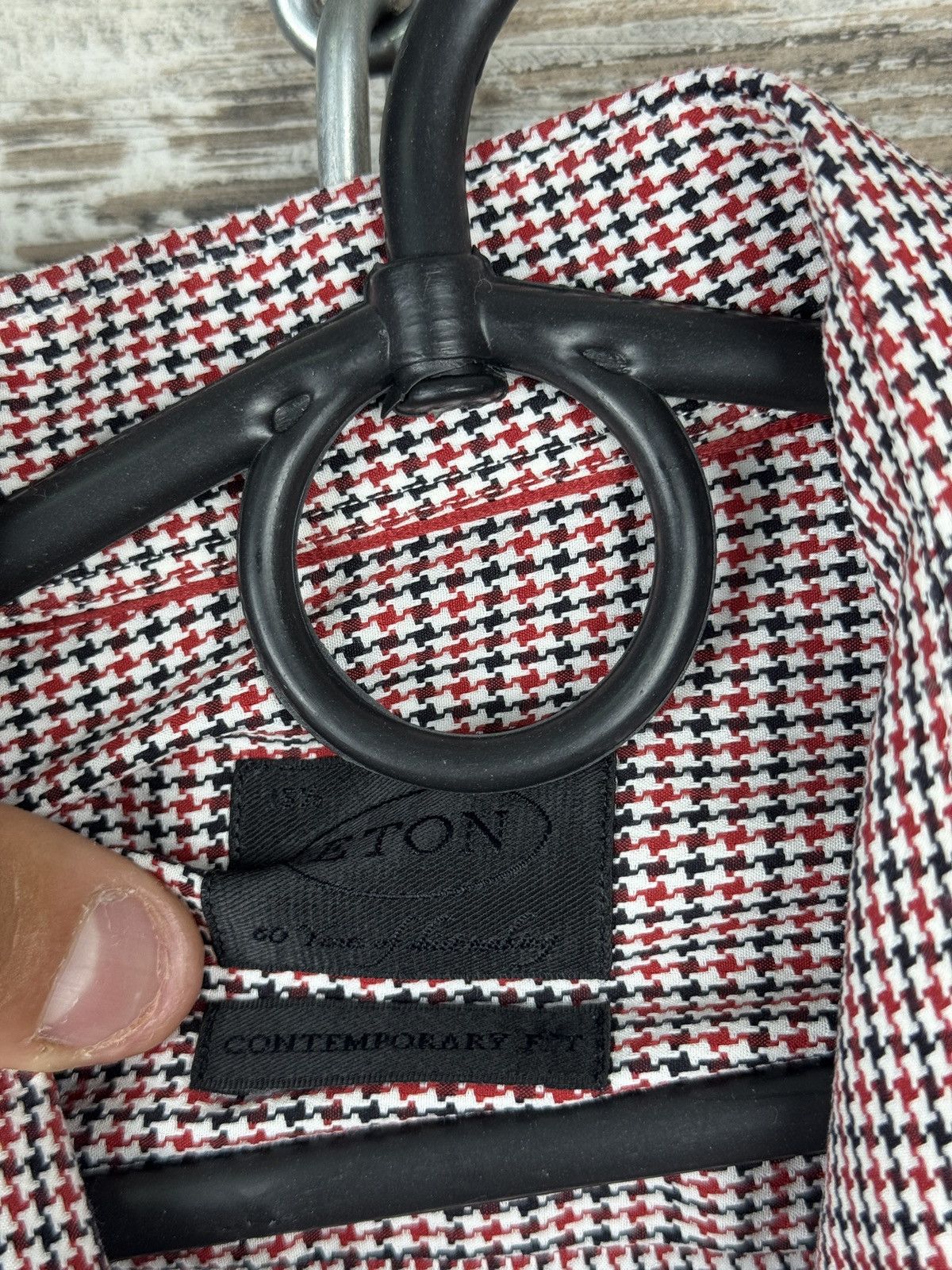 Eton Mens Vintage Eton Black gold label shirts button up 60 years Size US L / EU 52-54 / 3 - 9 Thumbnail