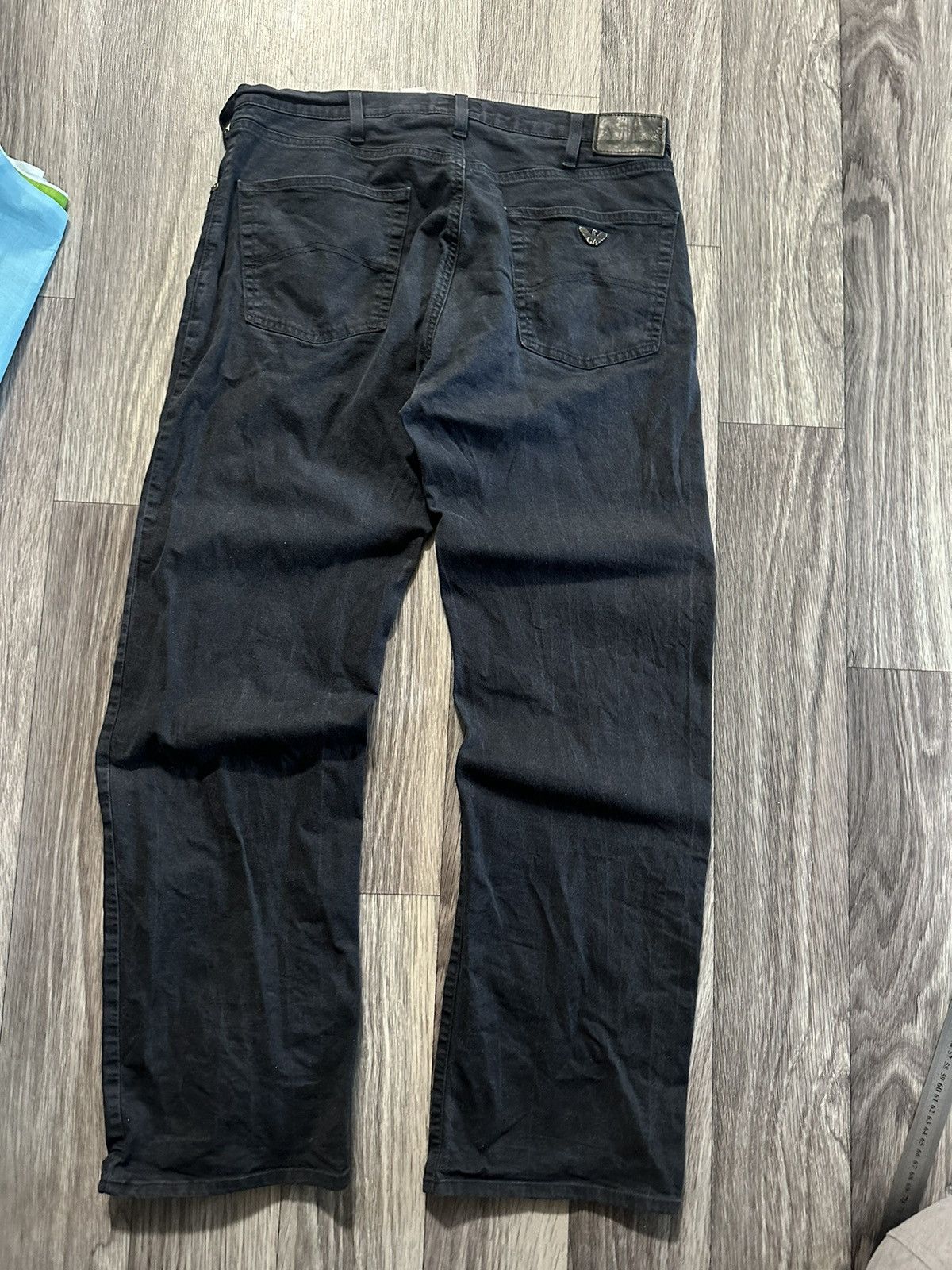 Armani Armani metal logo wide baggy vintage jeans mens size 36 Size US 36 / EU 52 - 1 Thumbnail