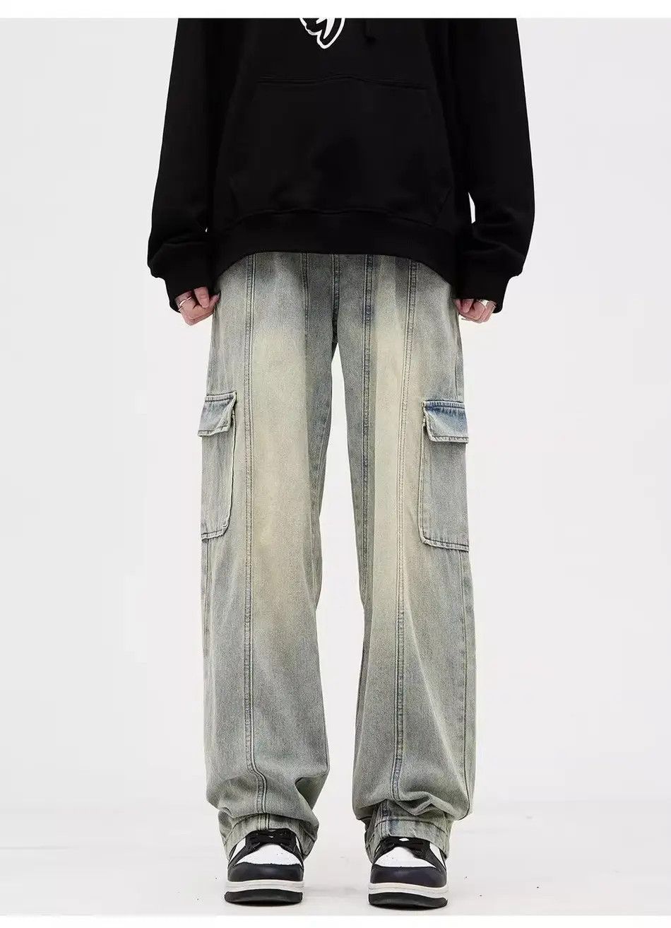 Japanese Brand Retro loose straight leg jeans Size US 32 / EU 48 - 6 Thumbnail
