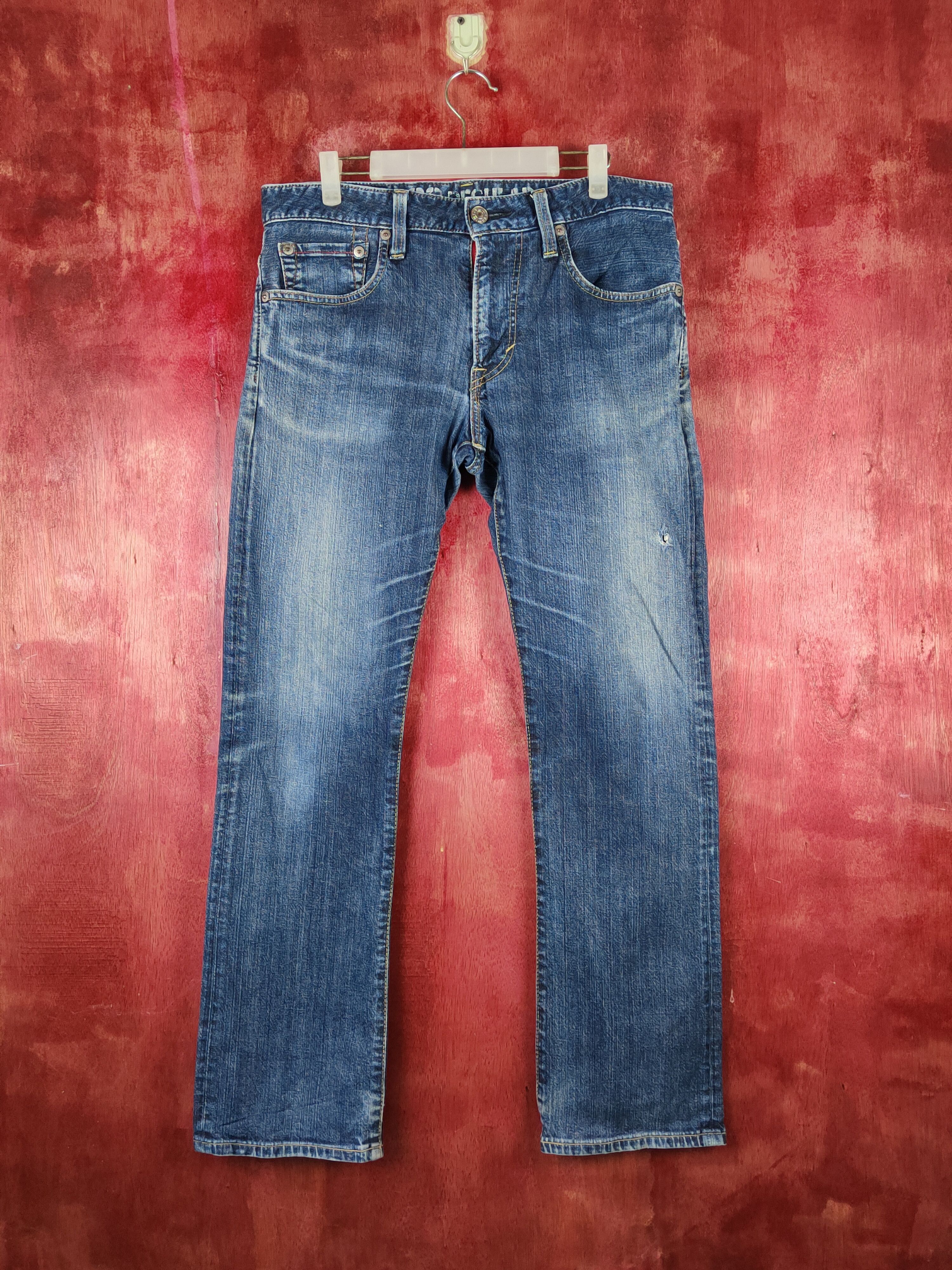 Edwin Edwin blue trip Dark Blue Distressed denim Jeans #S2205 Size US 34 / EU 50 - 1 Thumbnail