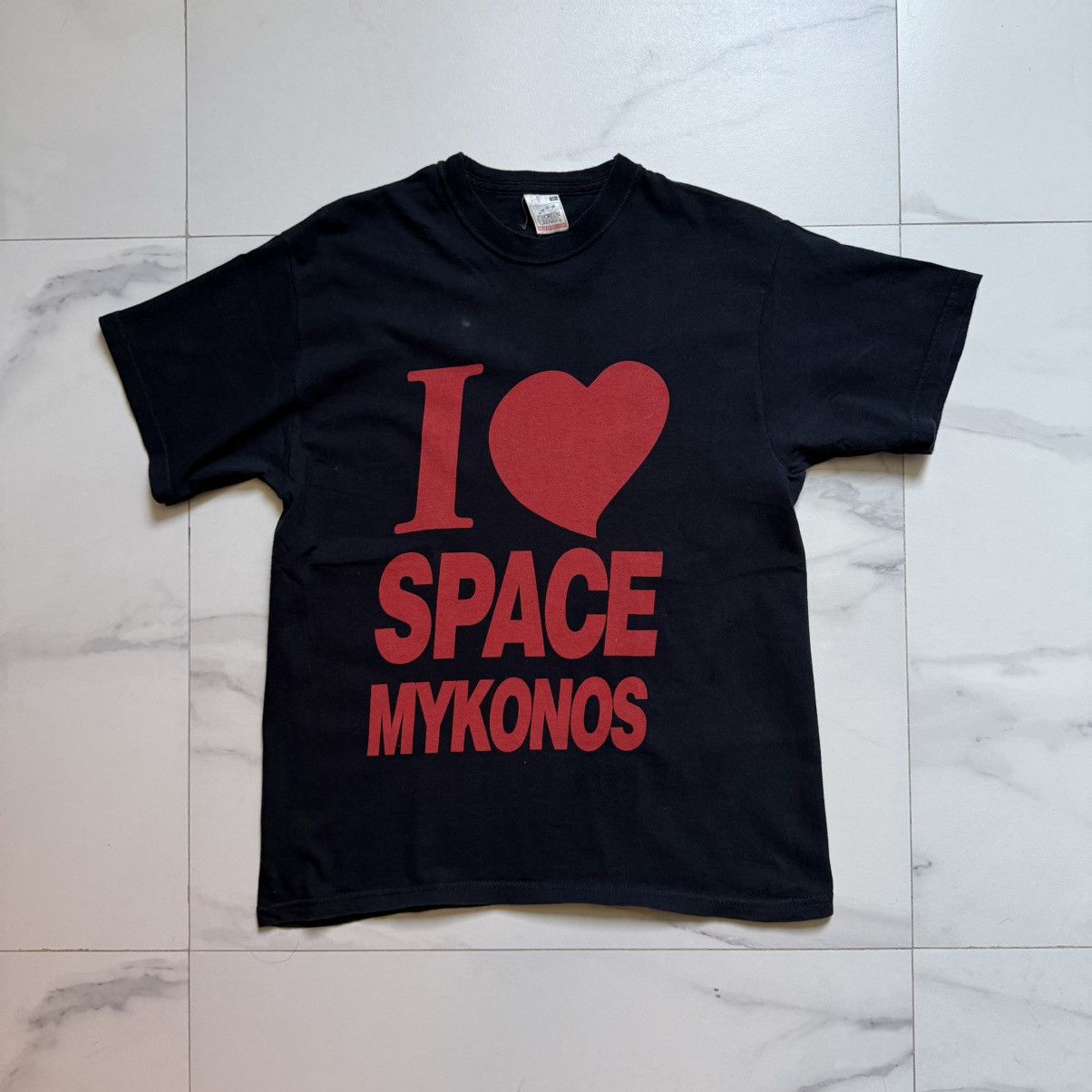 Fruit Of The Loom Vintage 90’s Screen Stars I Love Space Mykonos T-Shirt Size M / US 6-8 / IT 42-44 - 2 Thumbnail