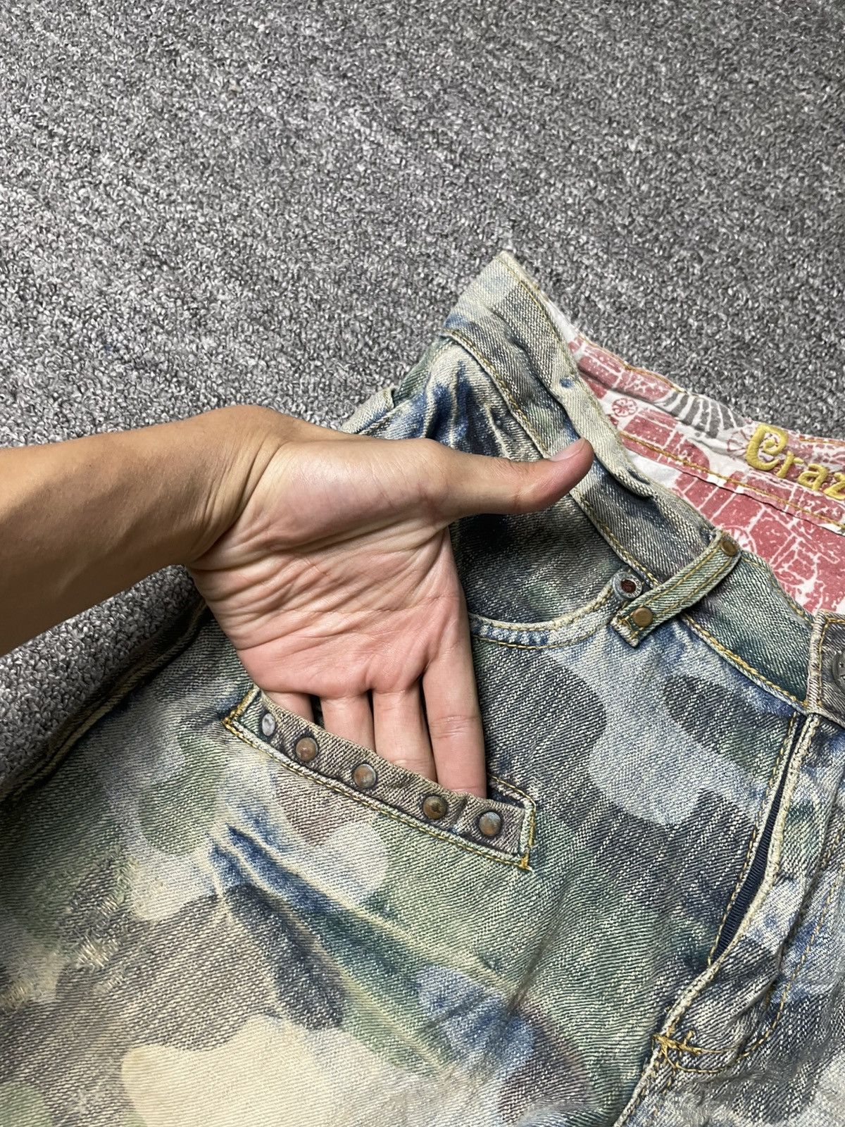 Japanese Brand × Vintage Vintage CRAZY LEOPARD Denim Shorts (95) Size US 28 / EU 44 - 8 Thumbnail